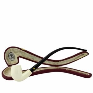 SMS Meerschaum – Etched Deep-Bent Egg Churchwarden Pipe