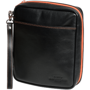 Erik Stokkebye 4th Generation Leather 4 Pipe & Tobacco Zipper Bag Black