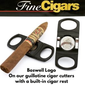 Boswell Logo Guillotine Cigar Cutter with Built-in Cigar Rest