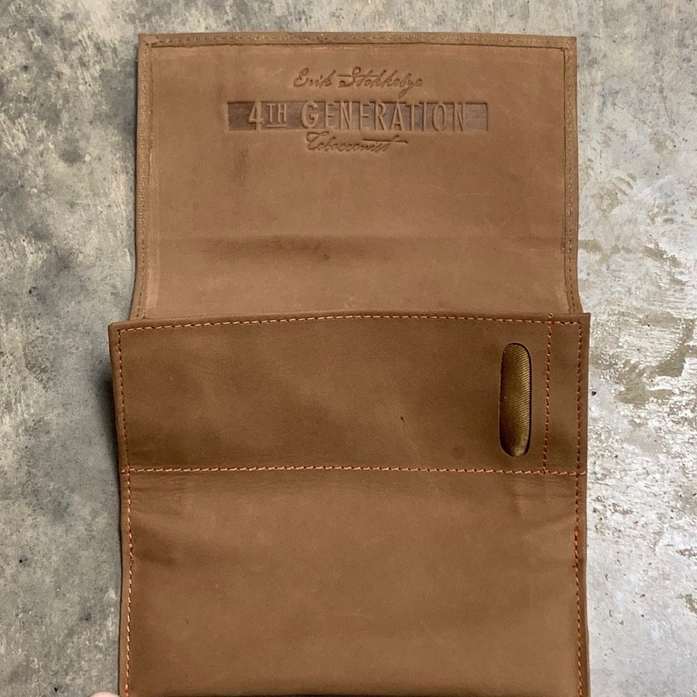 Erik Stokkebye 4th Generation Brown Leather Roll up Tobacco Pouch - Image 4