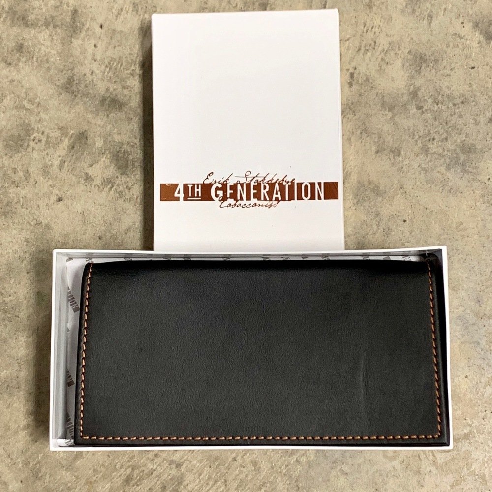 Erik Stokkebye 4th Generation Black Leather Roll up Tobacco Pouch - Image 2
