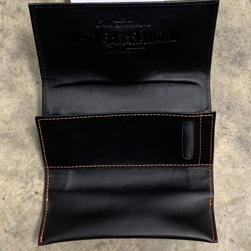 Erik Stokkebye 4th Generation Black Leather Roll up Tobacco Pouch - Image 3