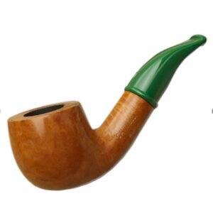 Savinelli Pipe: Mini Smooth Green Stem (601) (6mm) Bent Billiard