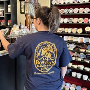 Boswell’s Pipes and Cigars  Custom Logo T-Shirt Navy Blue