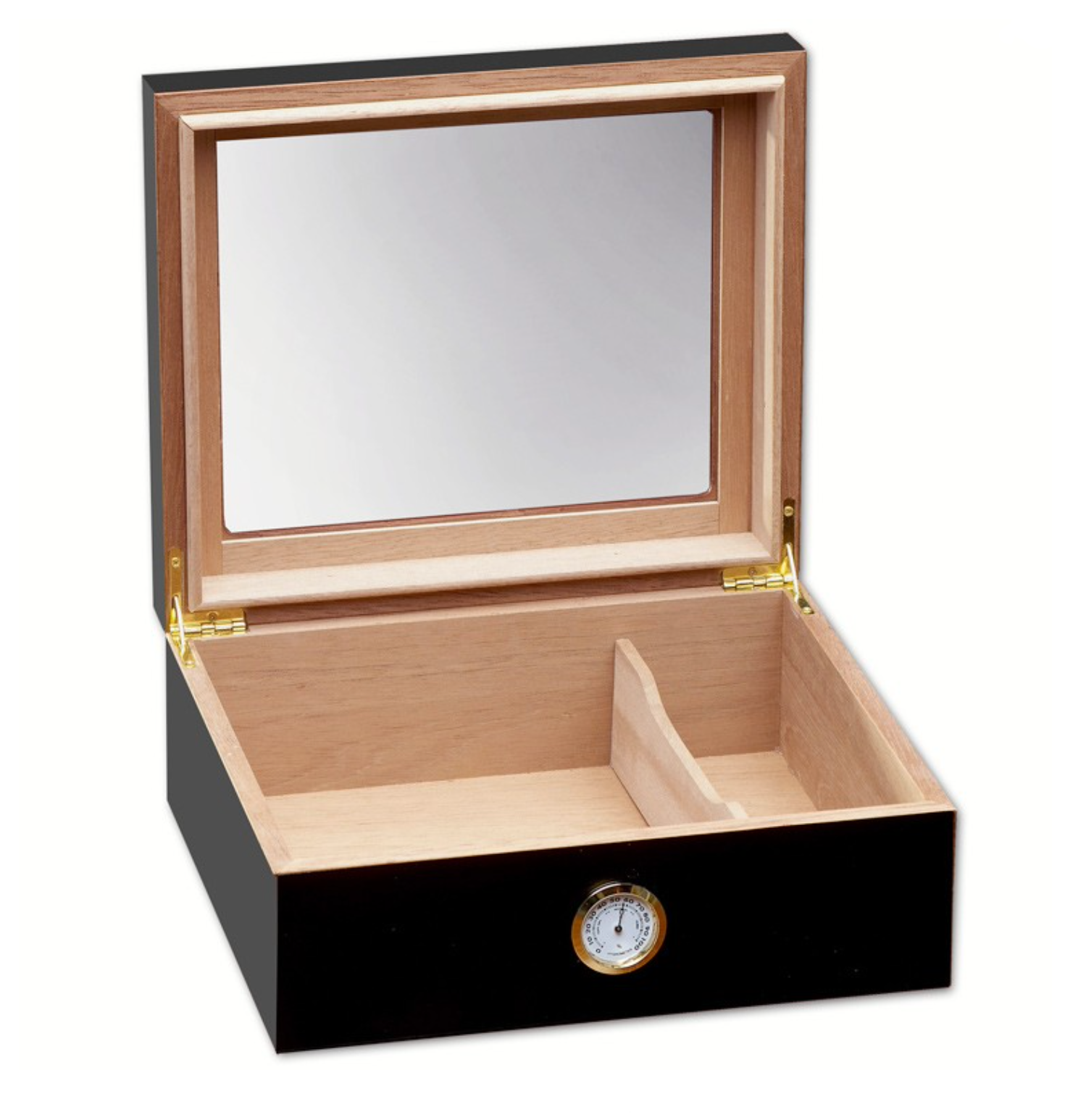Prestige Import Group Chalet Glass Top Cigar Humidor Black Finish up to 50 Cigars - Image 3