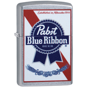 Zippo Pabst Blue Ribbon Logo White And Street Chrome