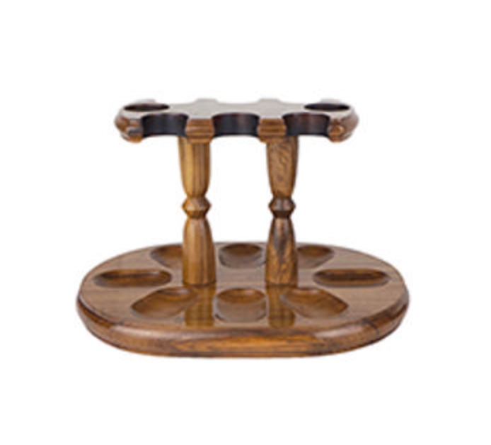 Pipe Stand – Woodmere 8-Pipe Teak Wood Pipe Rack