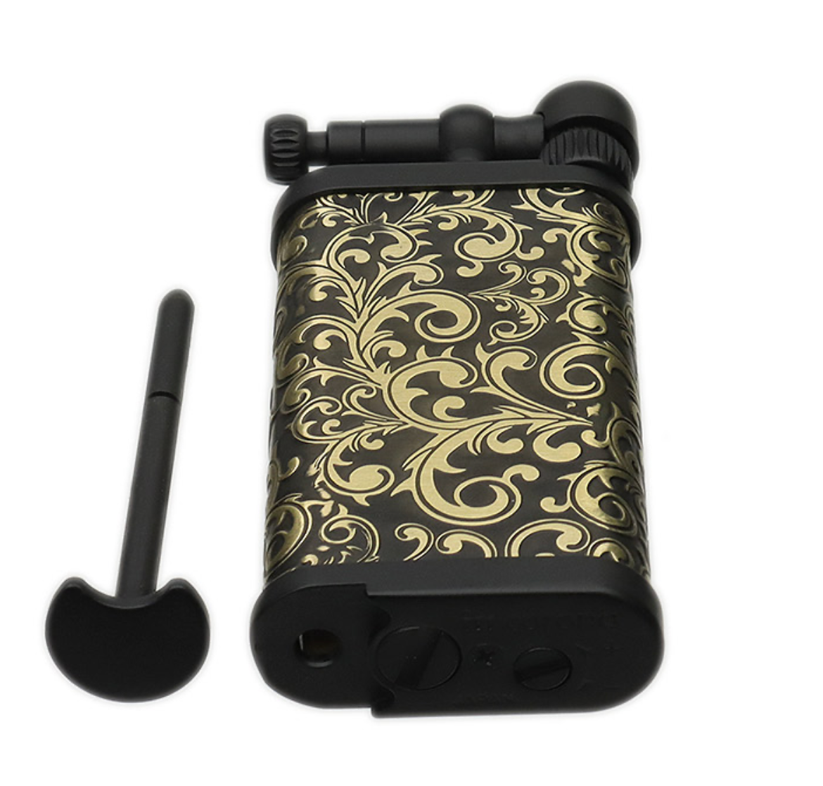 IM Corona Old Boy Black & Gold Arabesque Pipe Lighter - Image 3