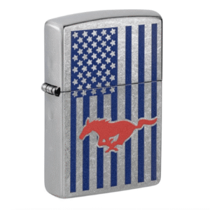 Zippo: Ford Mustang American Flag Street Chrome Pocket Lighter