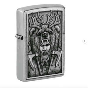 Zippo Lighter: Barbarian Design Street Chrome Pocket Lighter